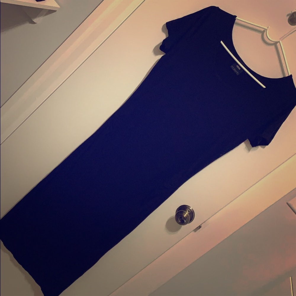 Long maternity dress w ruching: winter layering